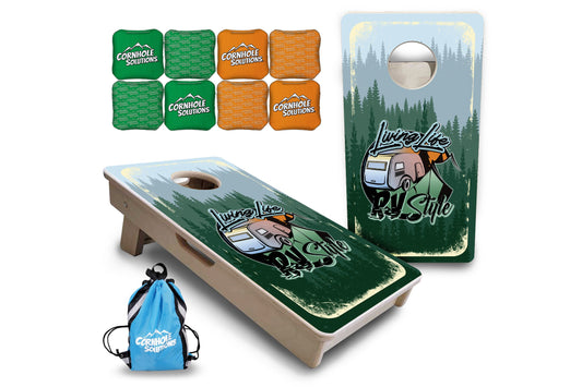 Living Life RV Style - Mini or Vacation Size Cornhole Boards
