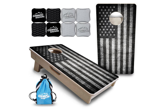 Monochrome Flag - Mini or Vacation Size Cornhole Boards