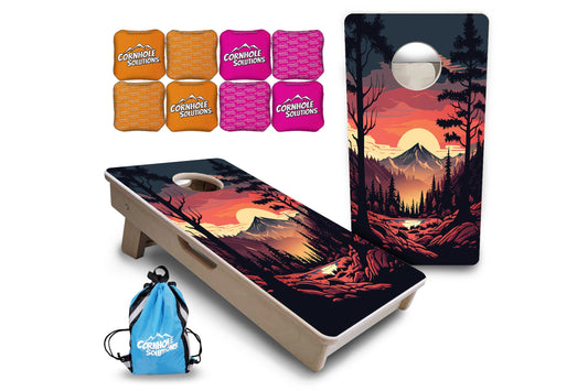 Mountain Sunset - Mini or Vacation Size Cornhole Boards