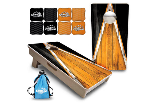 Orange & Black Triangle - Mini or Vacation Size Cornhole Boards