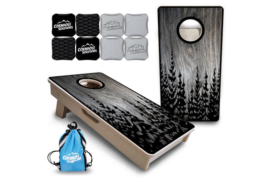 Greyscale Pine Trees - Mini or Vacation Size Cornhole Boards