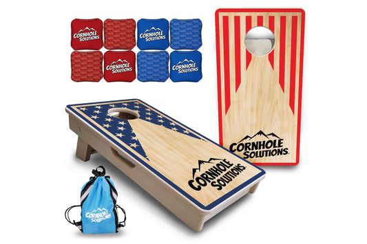 Stars & Stripes Keyhole CS Logo - Mini or Vacation Size Cornhole Boards