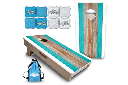 Beach Theme Stripe - Mini or Vacation Size Cornhole Boards