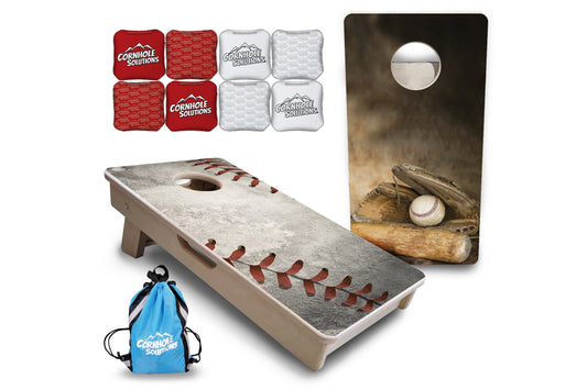 Worn Baseball & Glove - Mini or Vacation Size Cornhole Boards
