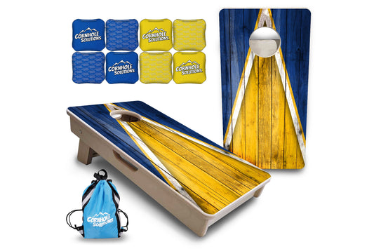 Yellow/Blue Triangle - Mini or Vacation Size Cornhole Boards