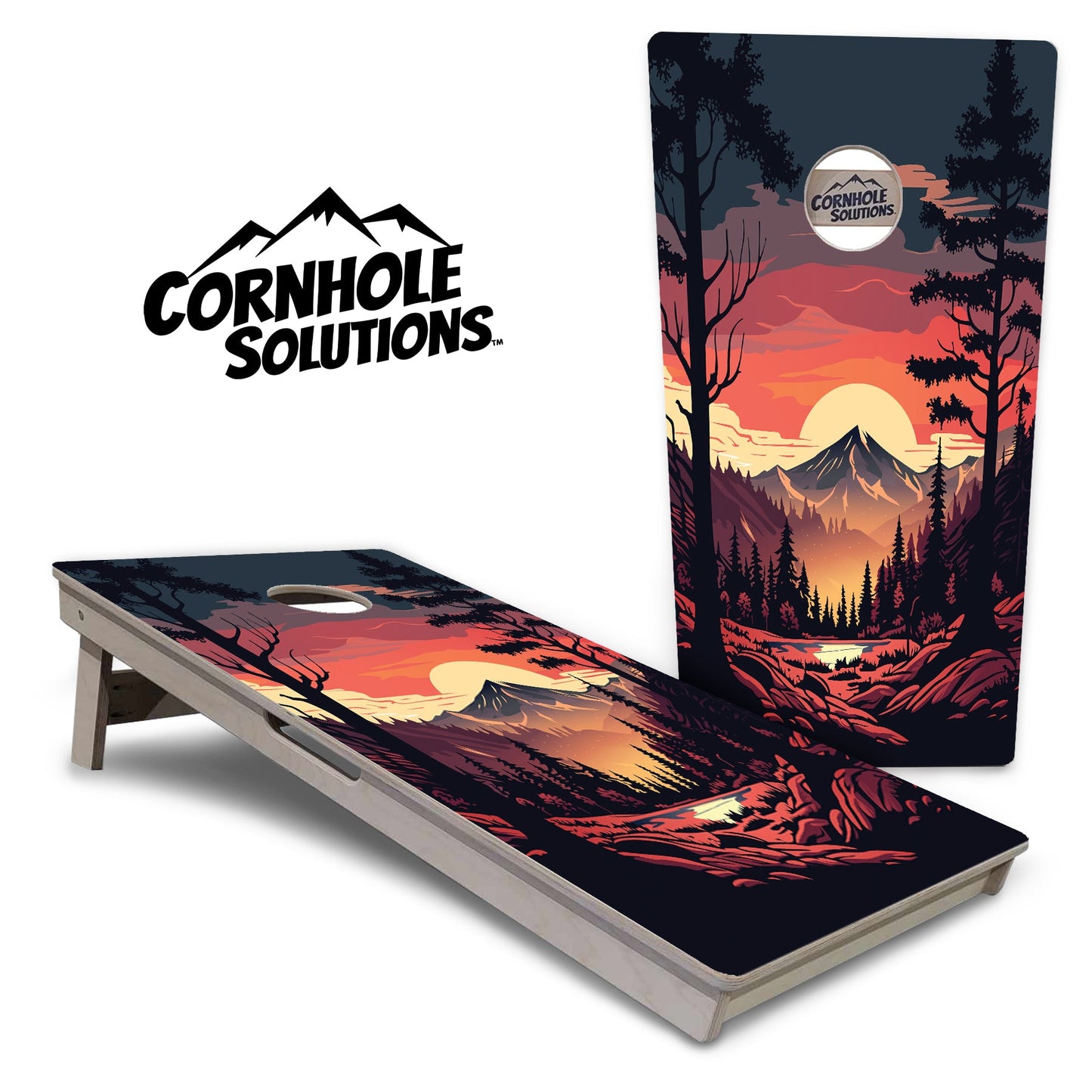 Mountain Sunset Cornhole Boards - Professional Tournament Series