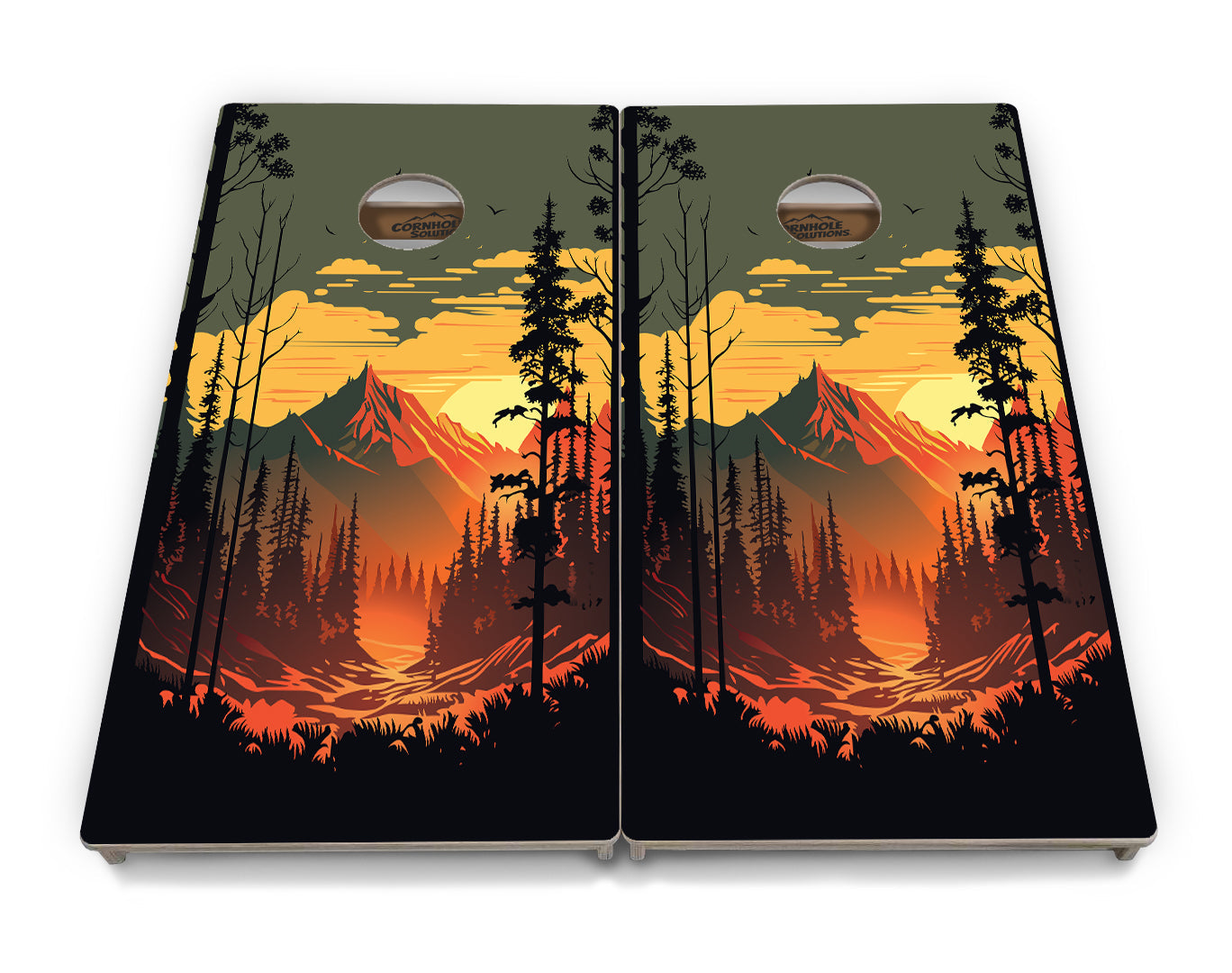 Mountain Sunset Cornhole Boards - Professional Tournament Series