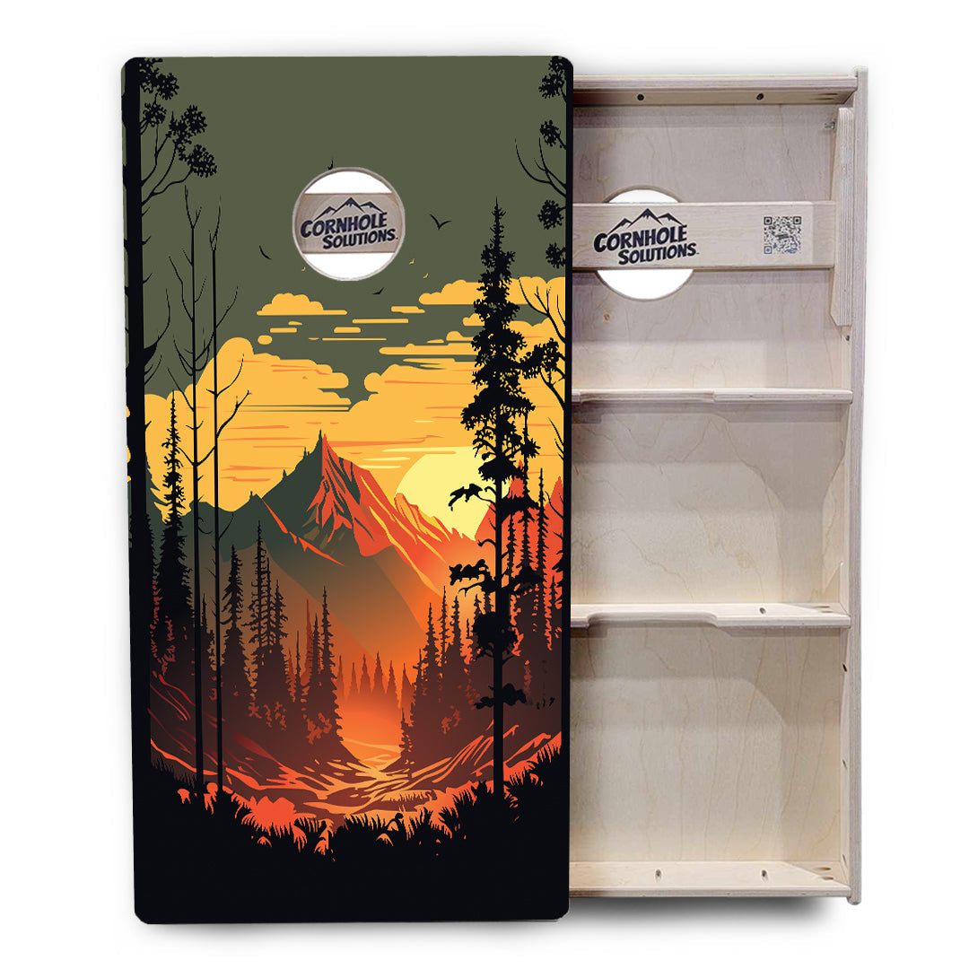 Mountain Sunset Cornhole Boards - Professional Tournament Series