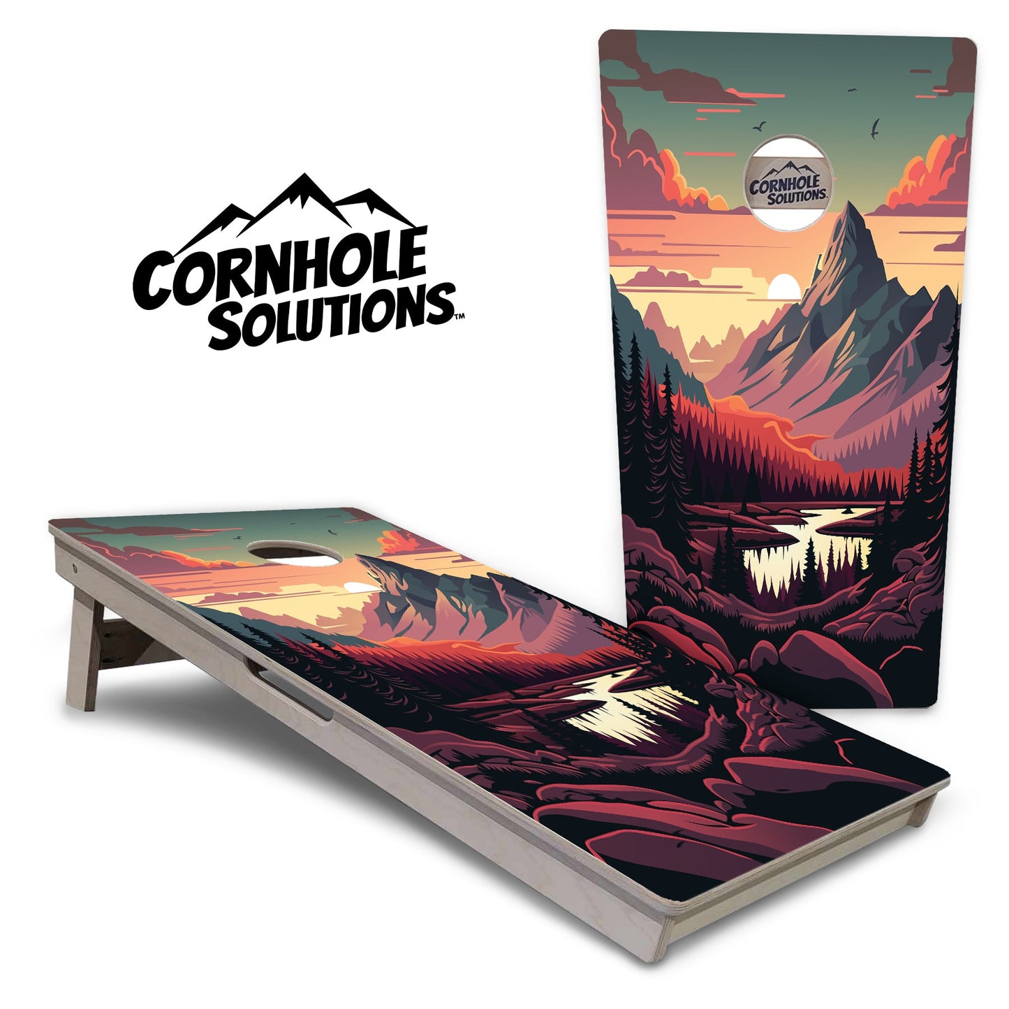Mountain Sunset Cornhole Boards - Professional Tournament Series