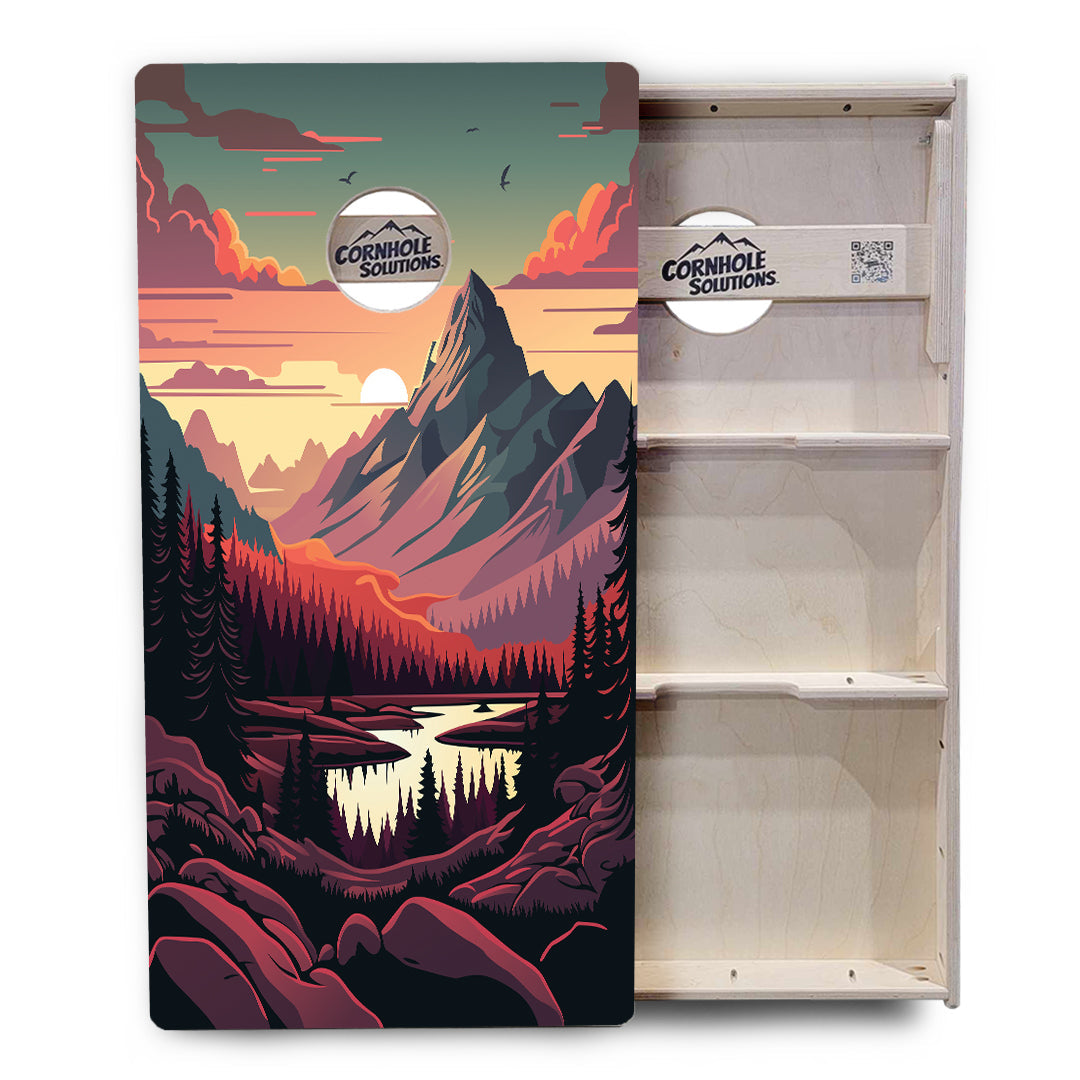 Mountain Sunset Cornhole Boards - Professional Tournament Series