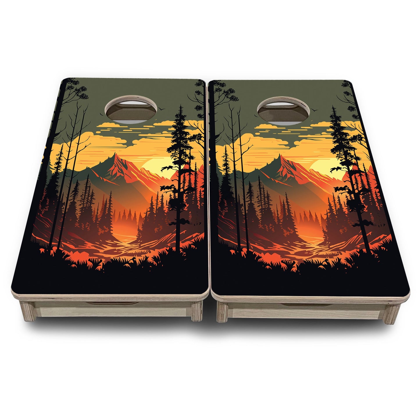 Mountain Sunset - Mini or Vacation Size Cornhole Boards