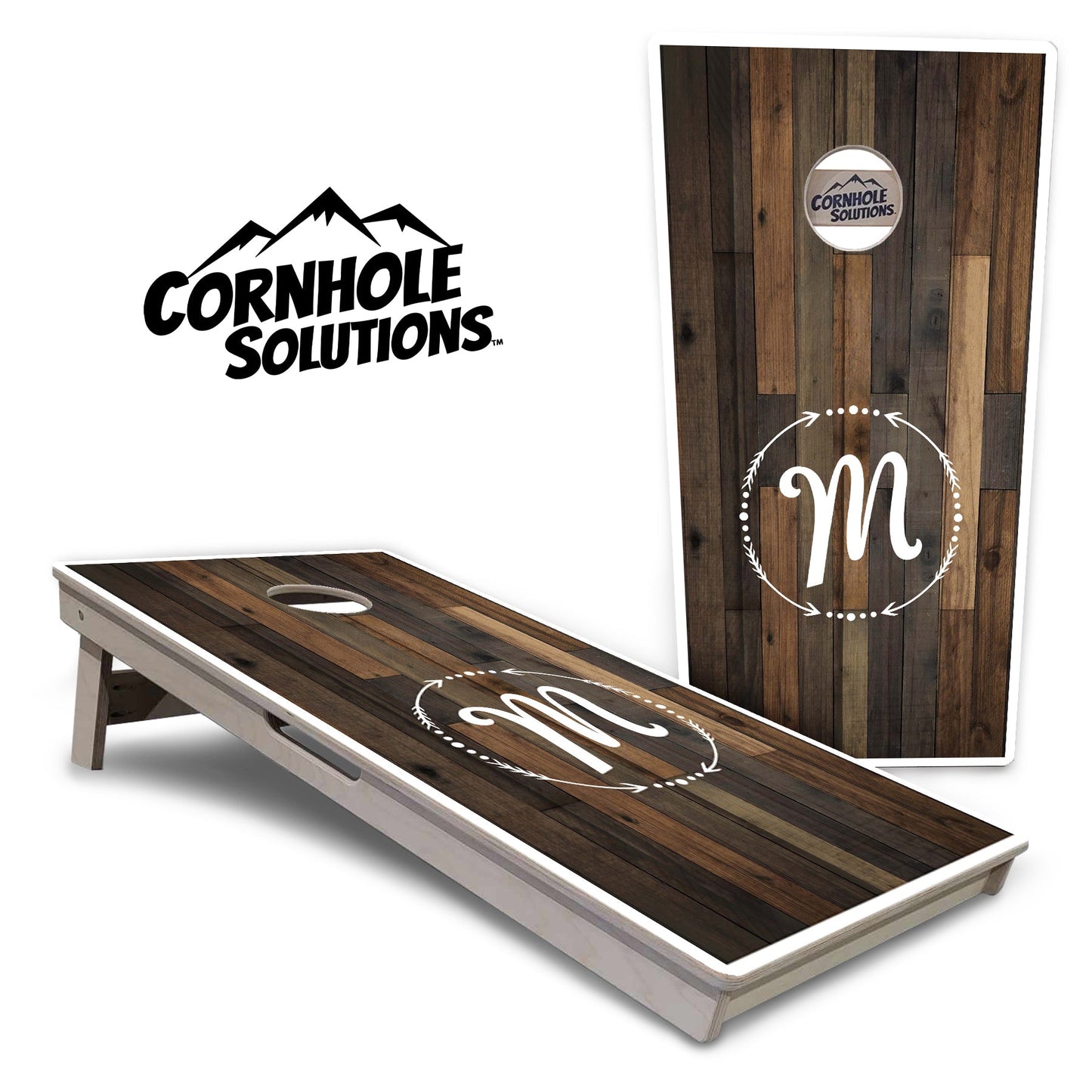 Wood Wreath Letter Cornhole Boards - Professional Tournament Series