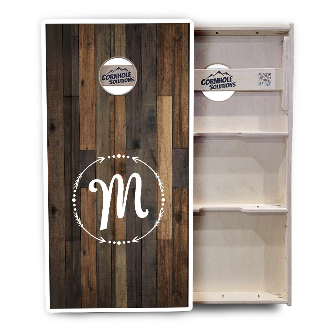 Wood Wreath Letter Cornhole Boards - Professional Tournament Series