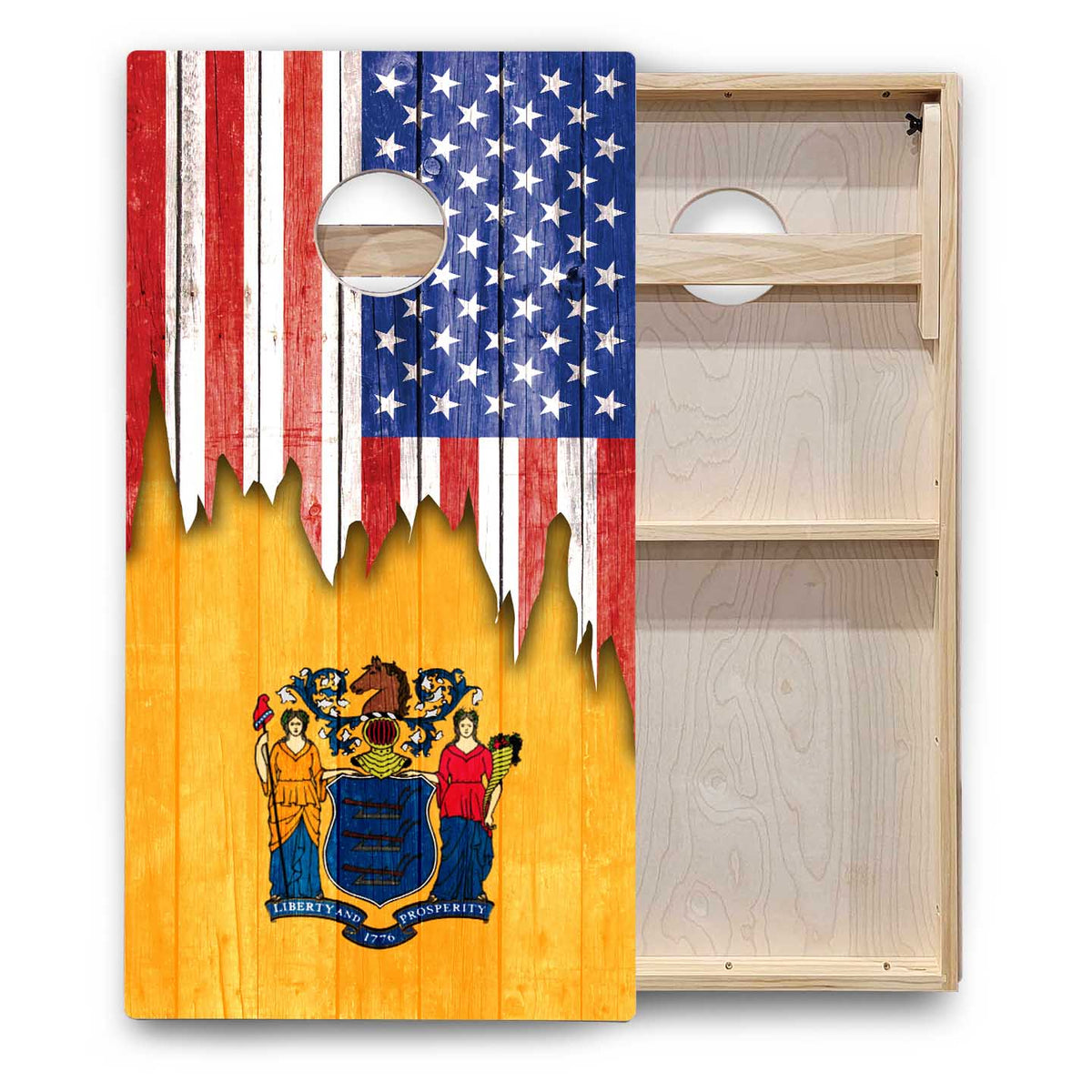 State Flags Massachusetts to New Jersey Cornhole Boards - Backyard Series