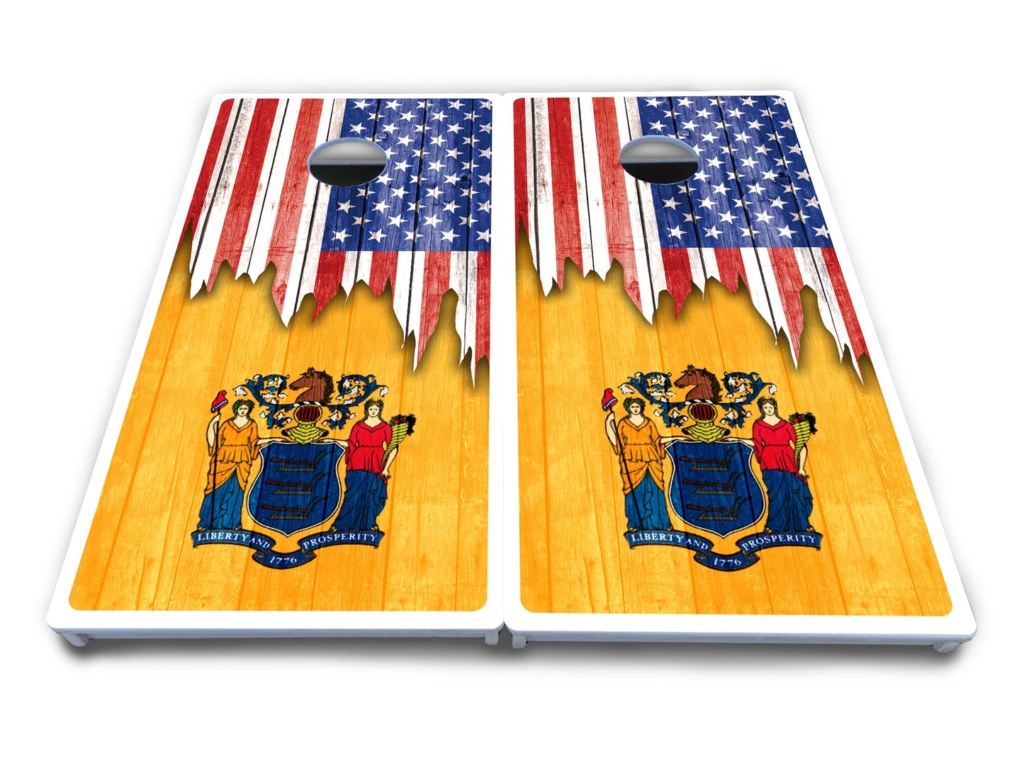 State Flag Designs Massachusetts to New Jersey Cornhole Boards - All Weather Series