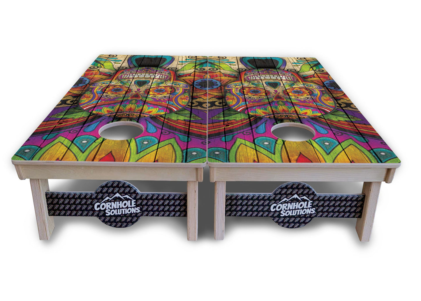 Sugar Skull Cornhole Boards - Professional Tournament Series - Colorful
