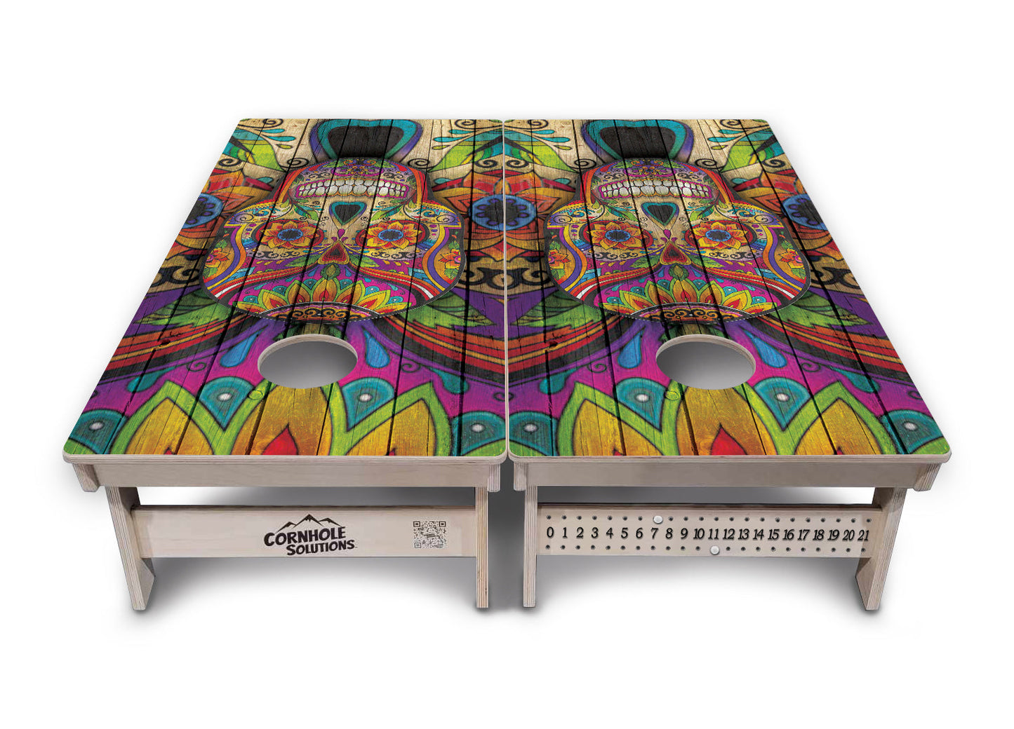 Sugar Skull Cornhole Boards - Professional Tournament Series - Colorful