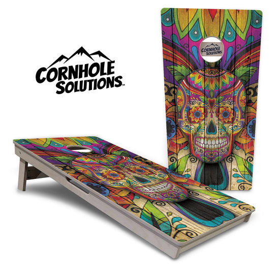 Sugar Skull Cornhole Boards - Professional Tournament Series - Colorful