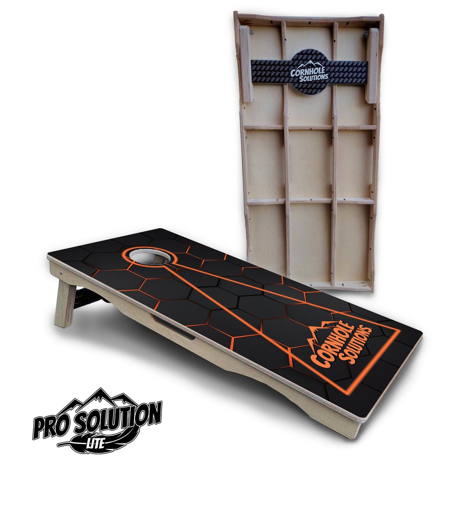 Glow Hole Black Cornhole Boards - Pro Solution Lite Series