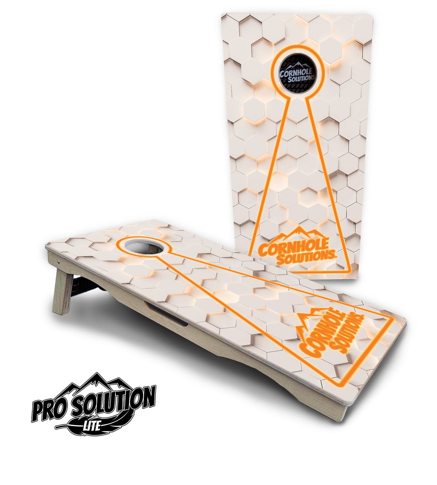 Glow Hole White Cornhole Boards - Pro Solution Lite Series
