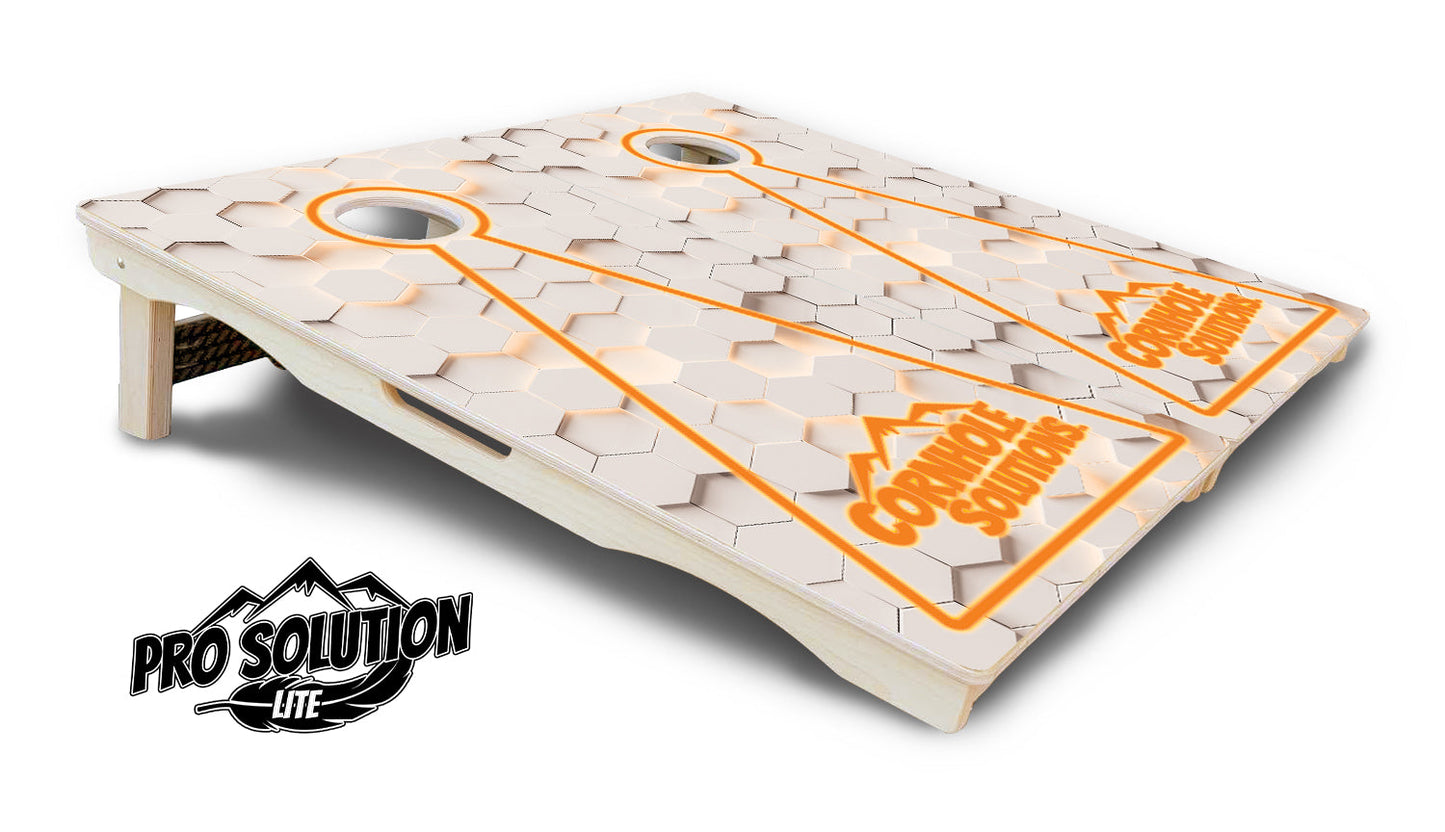 Glow Hole White Cornhole Boards - Pro Solution Lite Series