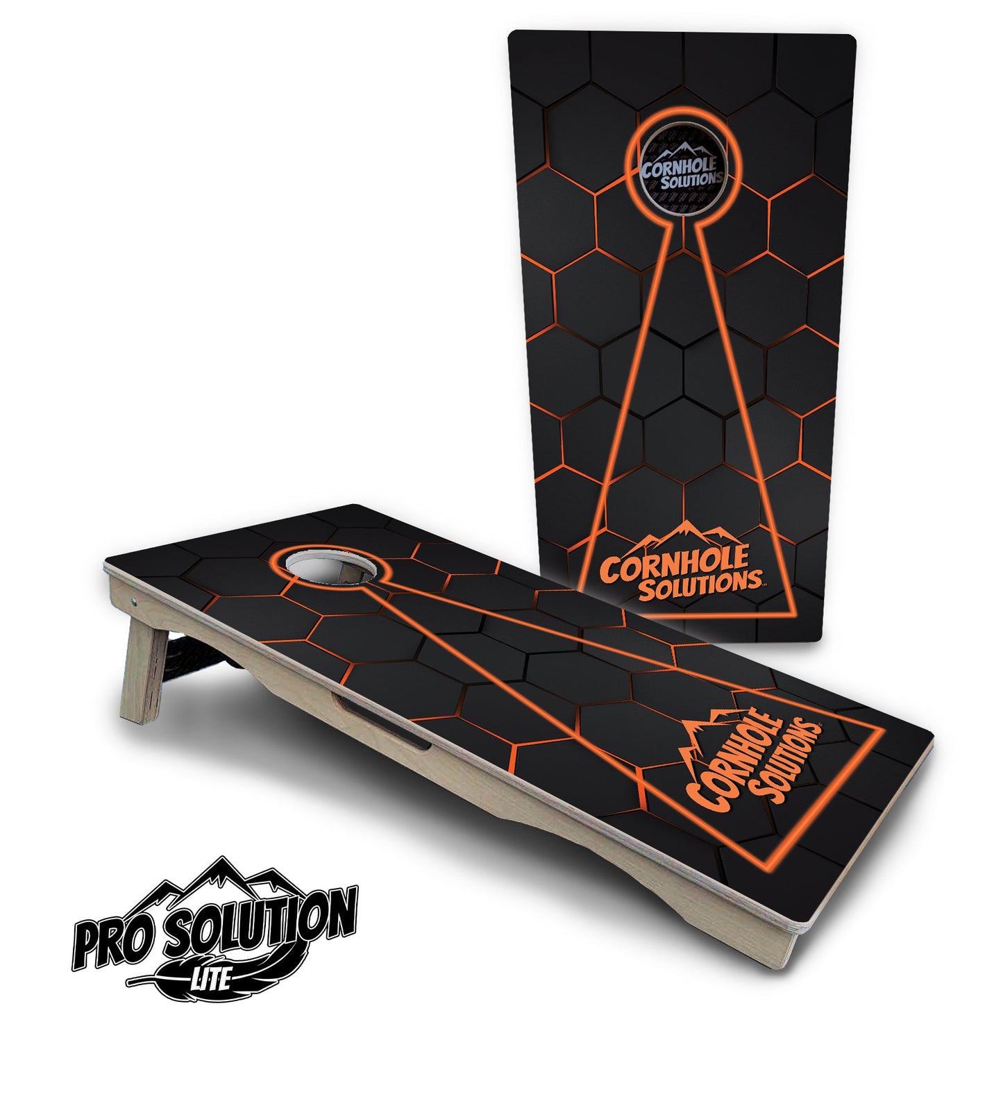 Glow Hole Black Cornhole Boards - Pro Solution Lite Series