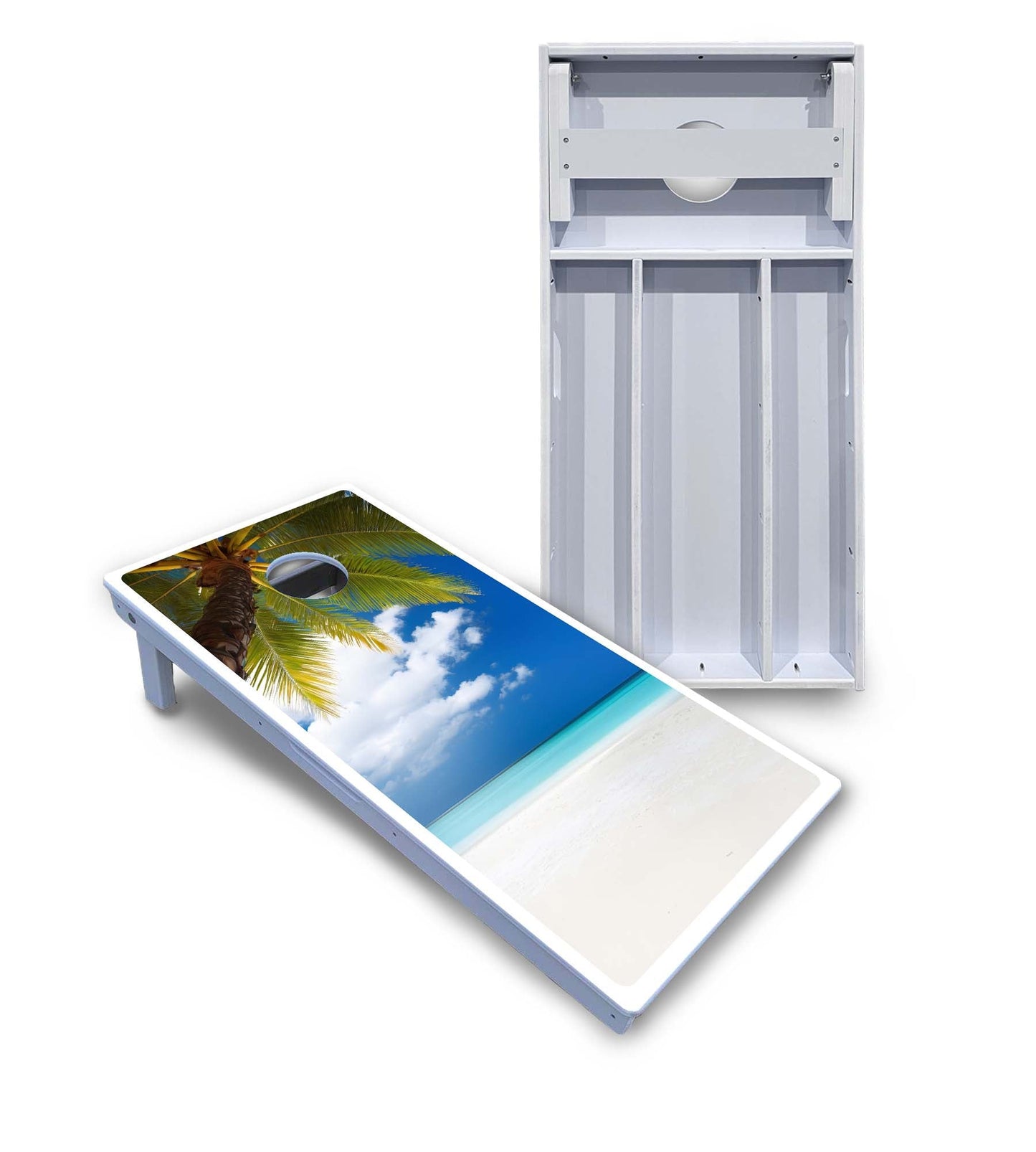 Beach Palm Tree Cornhole Boards - All Weather Series