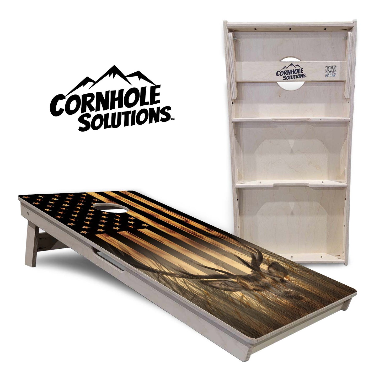Hidden Deer / Fish Cornhole Boards - Professional Tournament Series - Free Shipping!