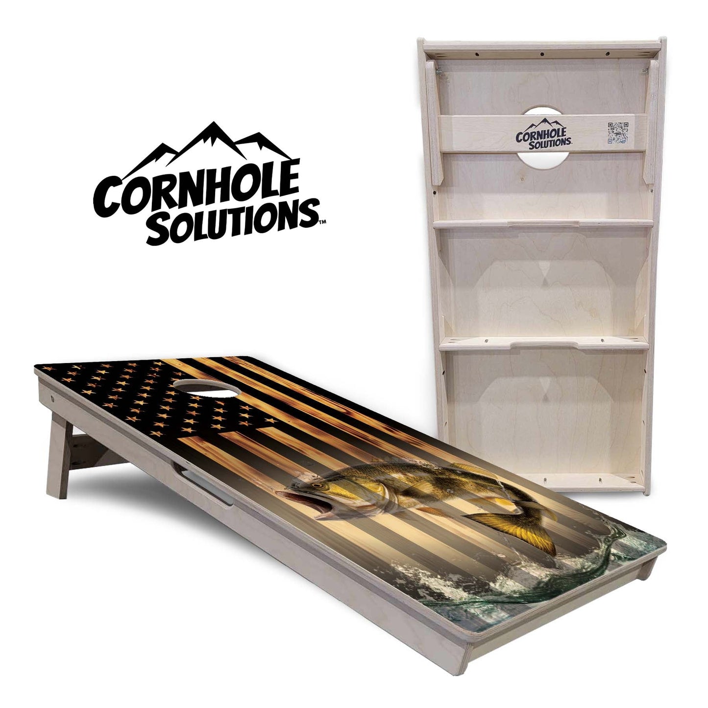 Hidden Deer / Fish Cornhole Boards - Professional Tournament Series - Free Shipping!
