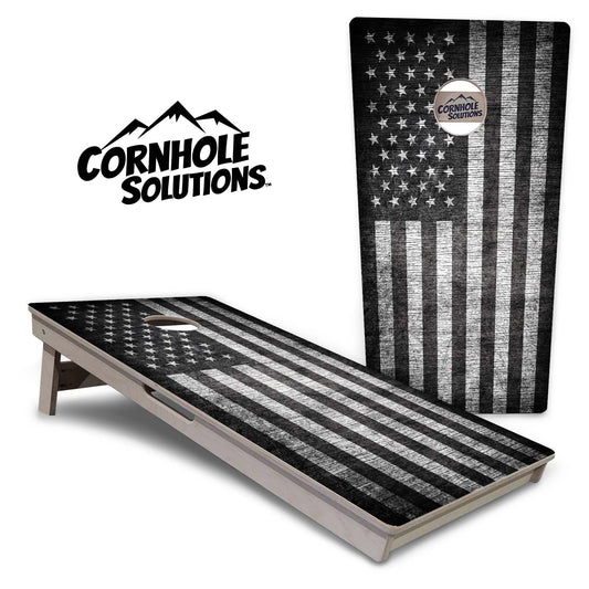 Monochrome Flag Cornhole Boards - Professional Tournament Series