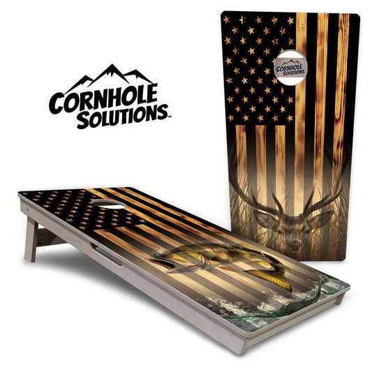 Hidden Deer & Fish Cornhole Boards – Tournament Series