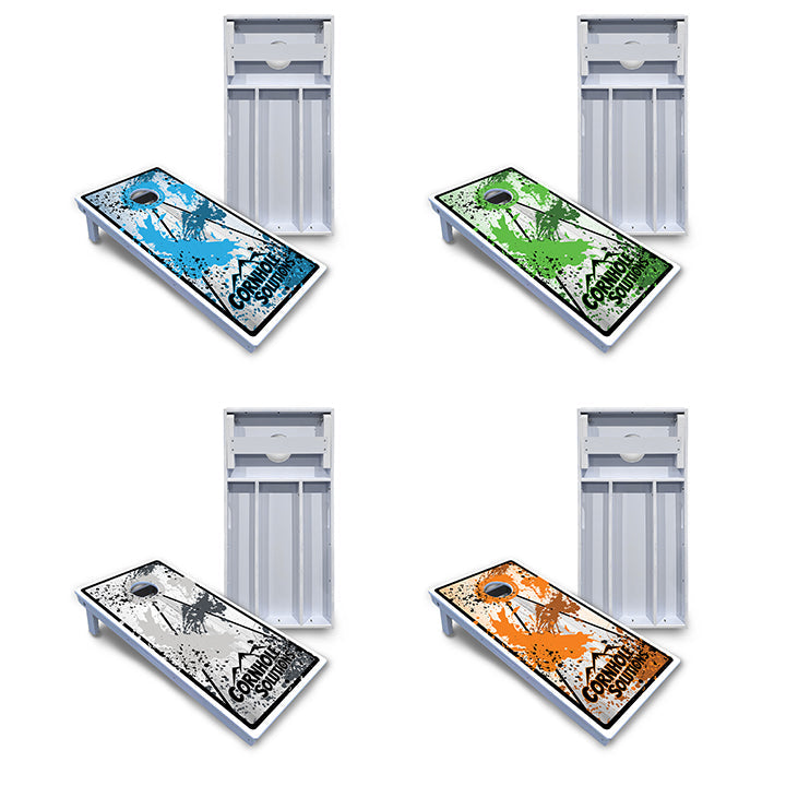 Paint Splatter CS Logo Cornhole Boards - All Weather Series