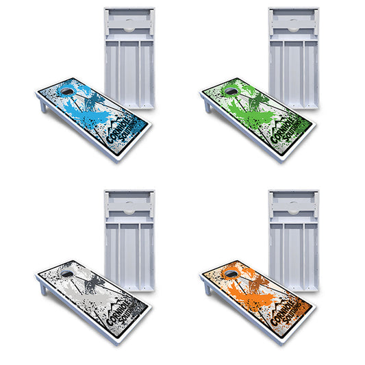 Paint Splatter CS Logo Cornhole Boards - All Weather Series