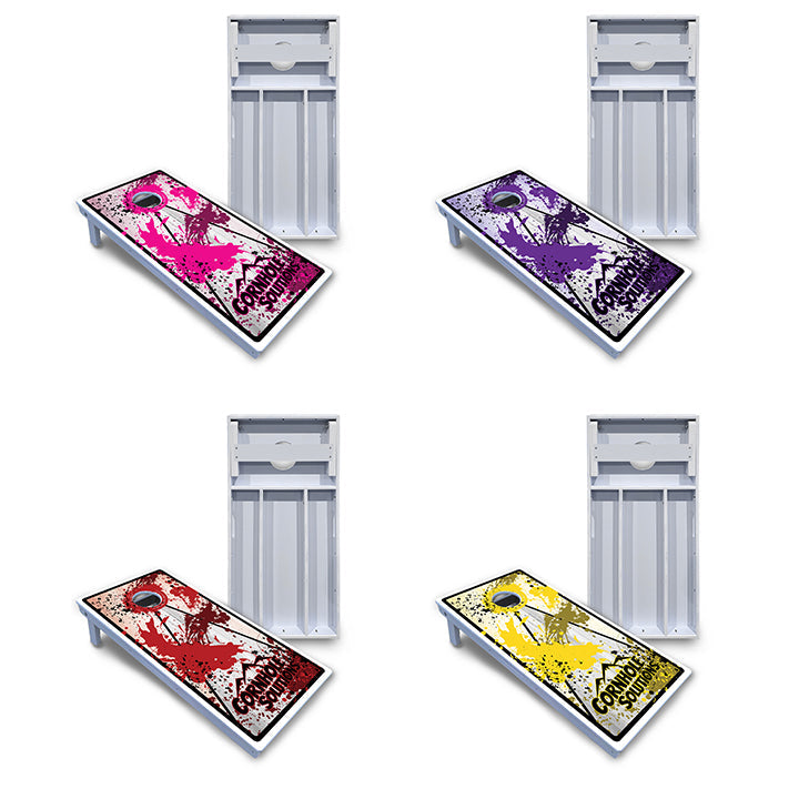Paint Splatter CS Logo Cornhole Boards - All Weather Series