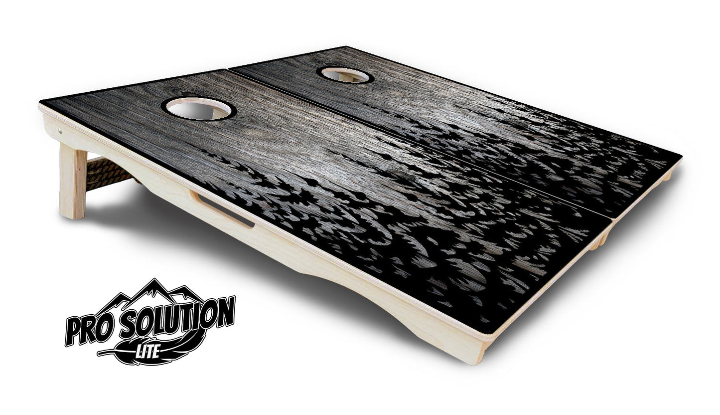 Greyscale Pine Trees Cornhole Boards - Pro Solution Lite Series