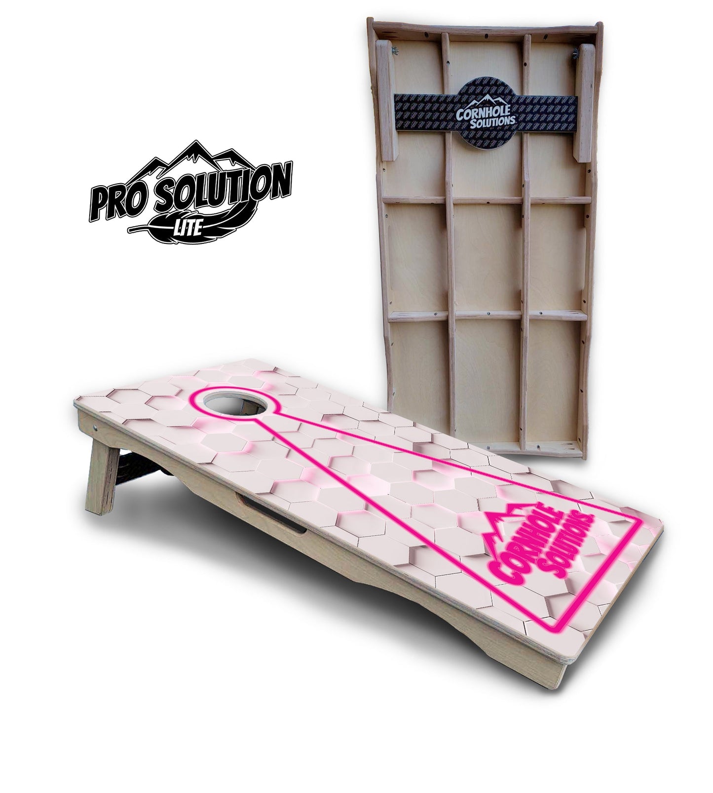 Glow Hole White Cornhole Boards - Pro Solution Lite Series