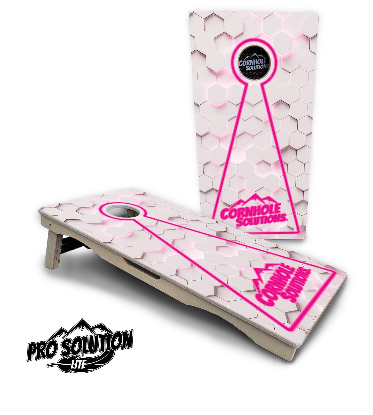 Glow Hole White Cornhole Boards - Pro Solution Lite Series