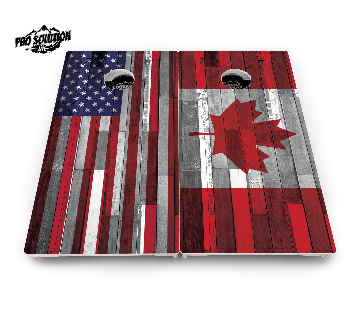 USA / Canada / Union Jack Plank Flag Cornhole Boards - Pro Solution Lite Series