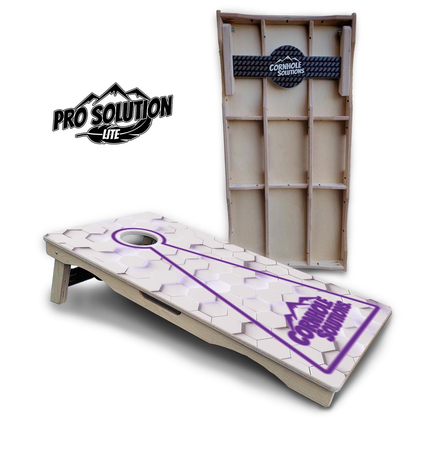 Glow Hole White Cornhole Boards - Pro Solution Lite Series