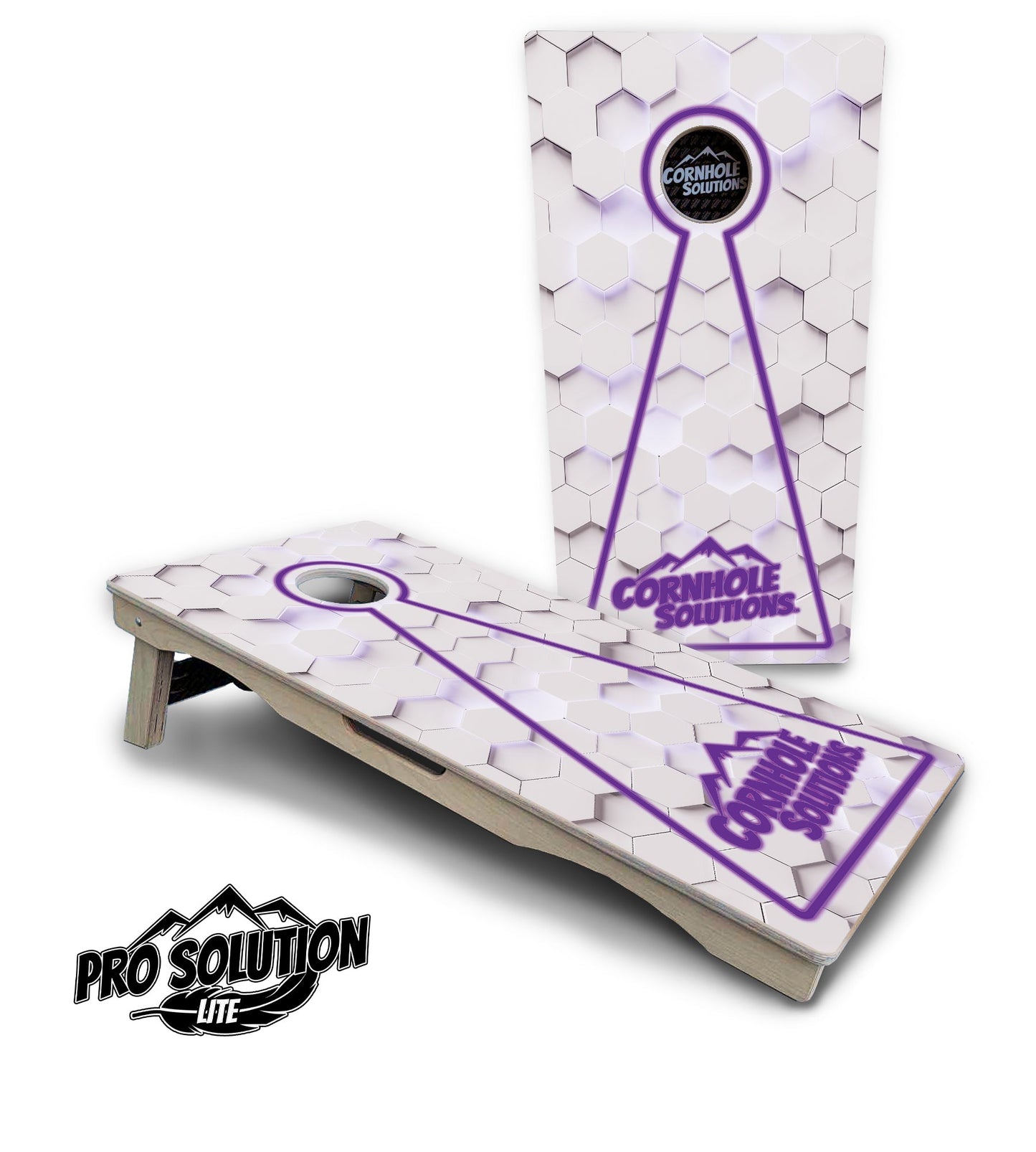 Glow Hole White Cornhole Boards - Pro Solution Lite Series