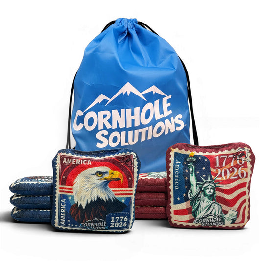 American Stamp Designs - Pro Style REC Cornhole Bags – Regulation 6"x6" – Full Set of 8
