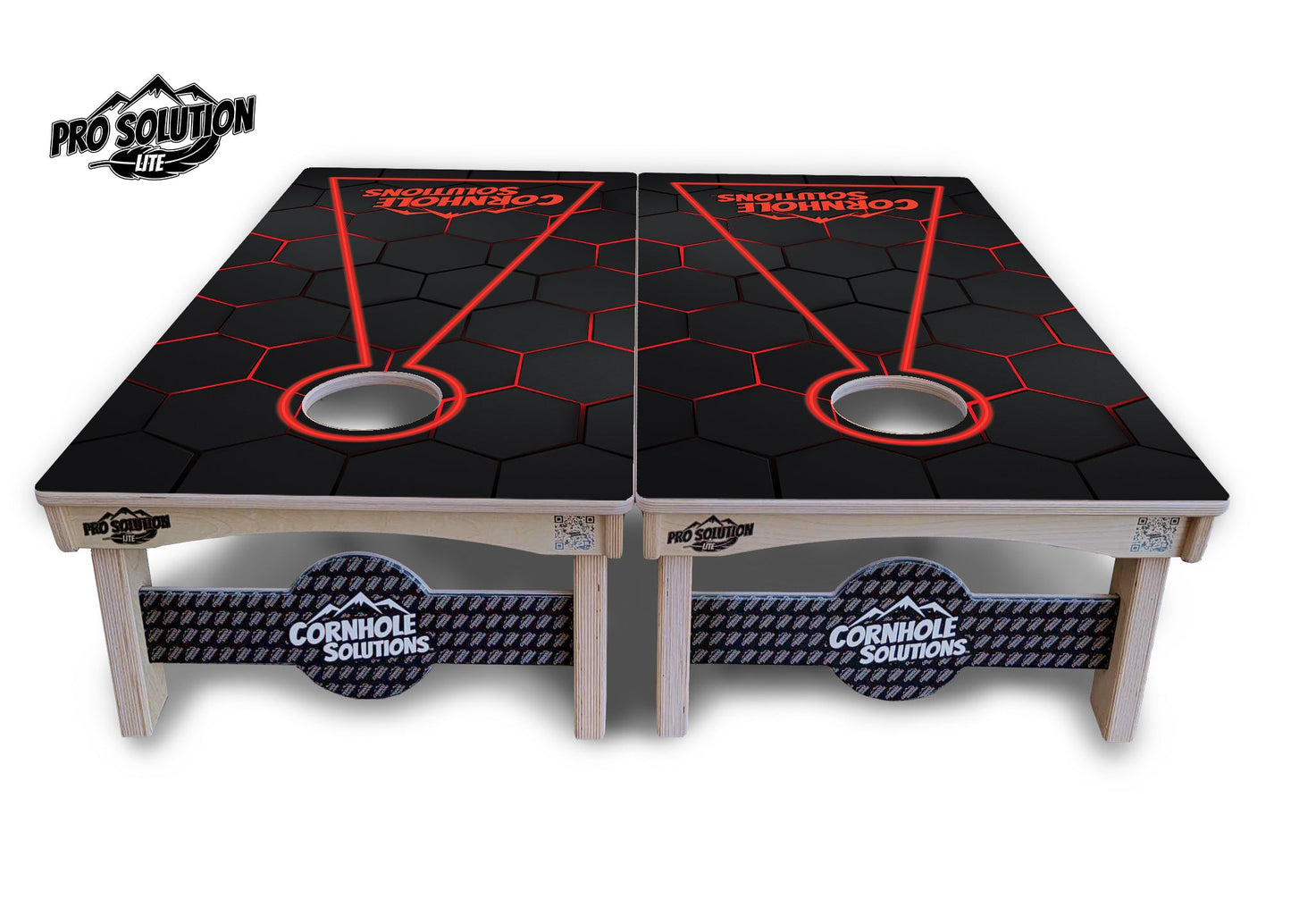 Glow Hole Black Cornhole Boards - Pro Solution Lite Series