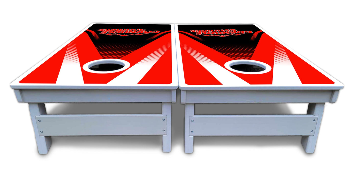 Red & Black CS Logo Cornhole Boards - All Weather Series