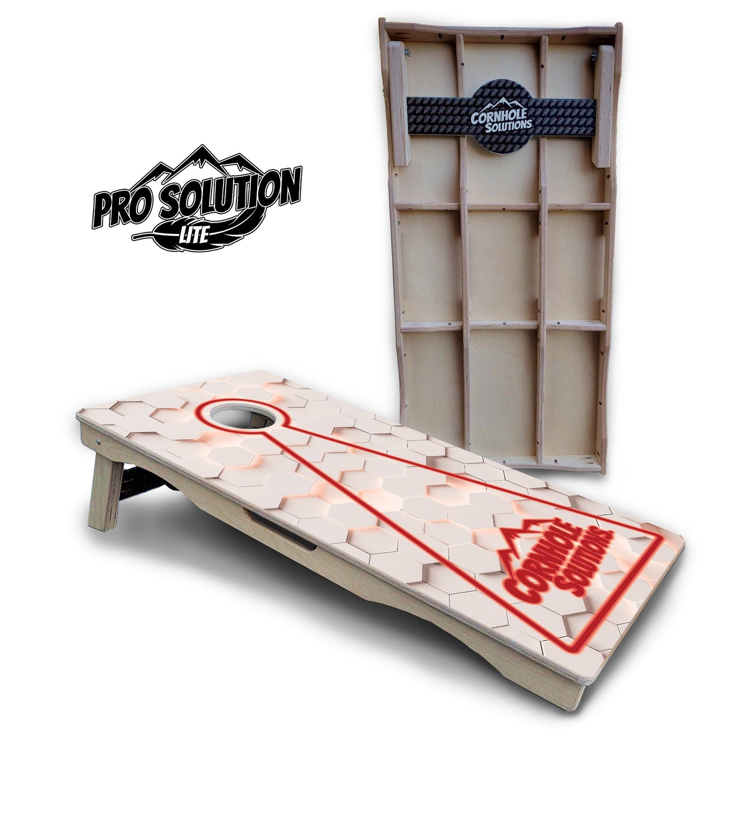 Glow Hole White Cornhole Boards - Pro Solution Lite Series