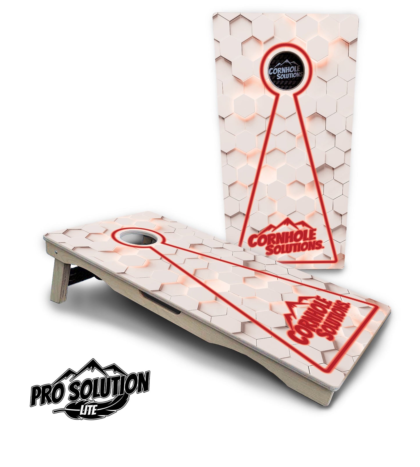 Glow Hole White Cornhole Boards - Pro Solution Lite Series