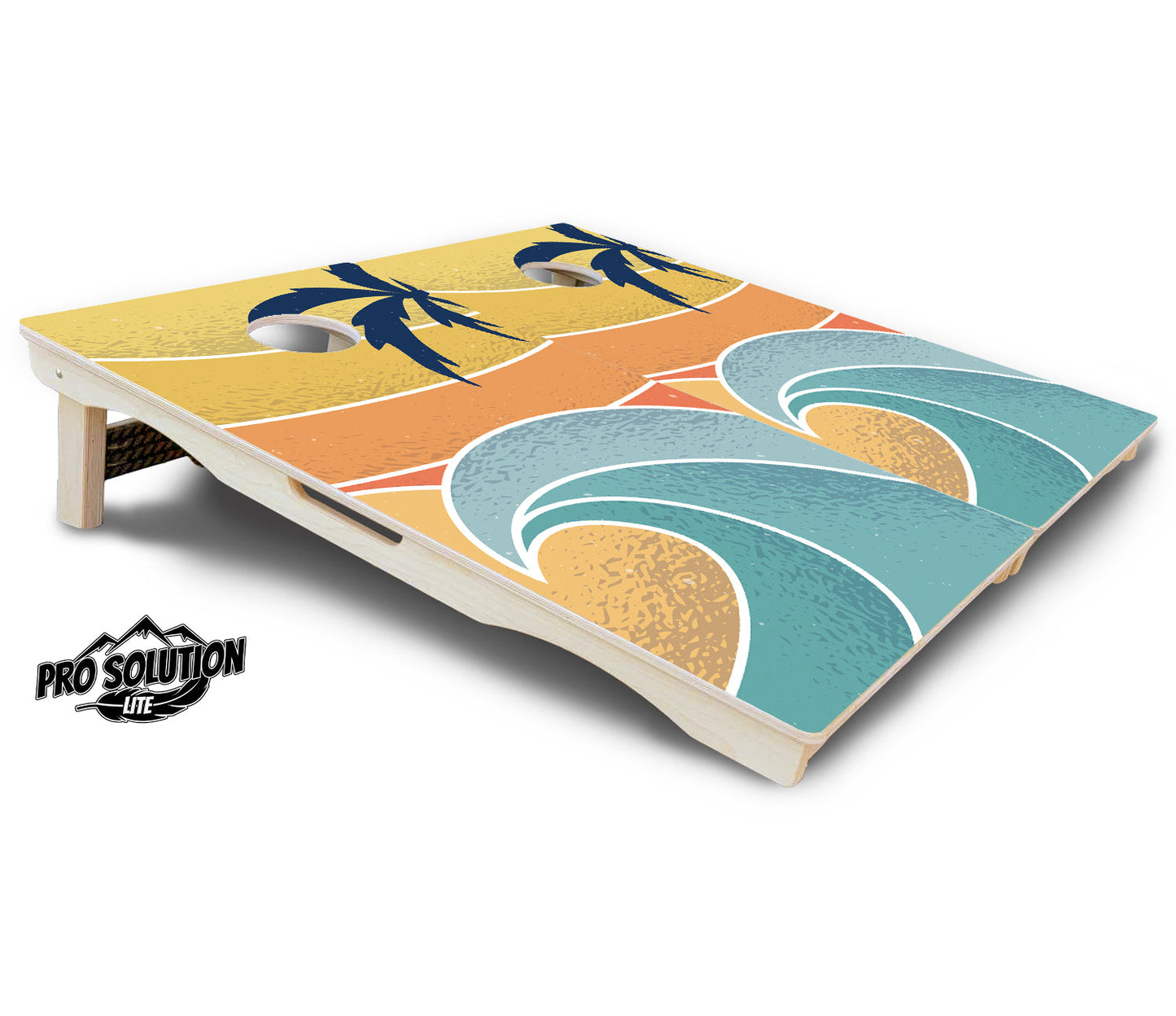 Retro Beach Cornhole Boards - Pro Solution Lite Series
