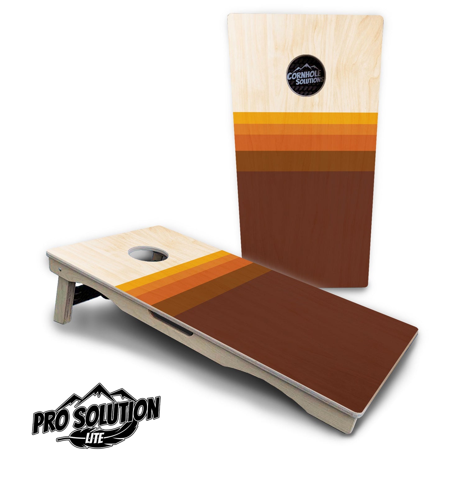 Retro Wood Gradient Cornhole Boards - Pro Solution Lite Series