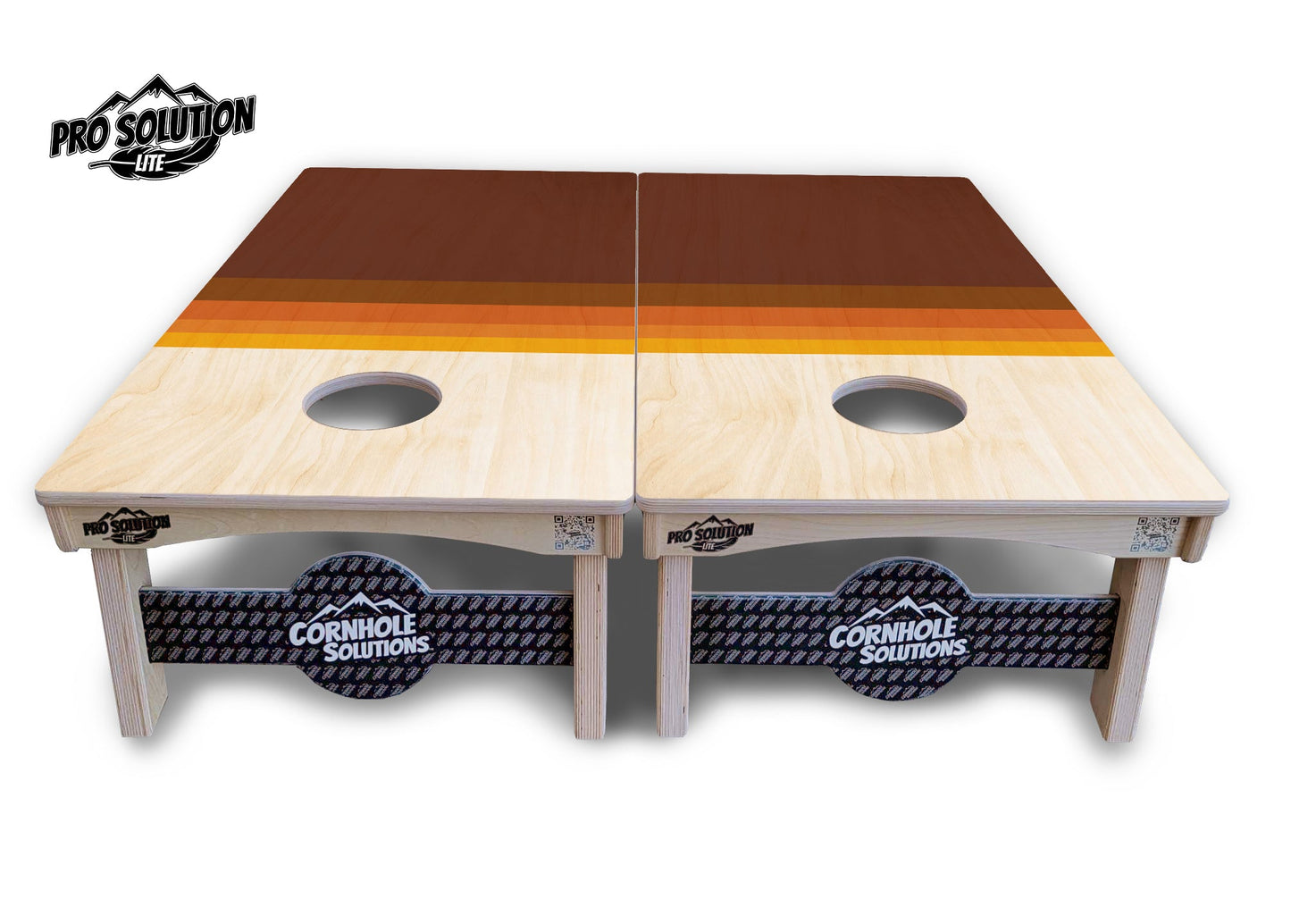 Retro Wood Gradient Cornhole Boards - Pro Solution Lite Series