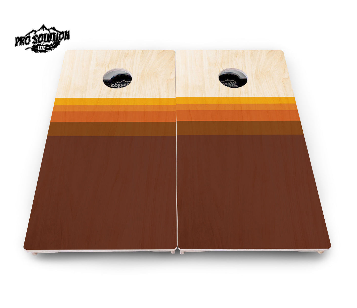 Retro Wood Gradient Cornhole Boards - Pro Solution Lite Series