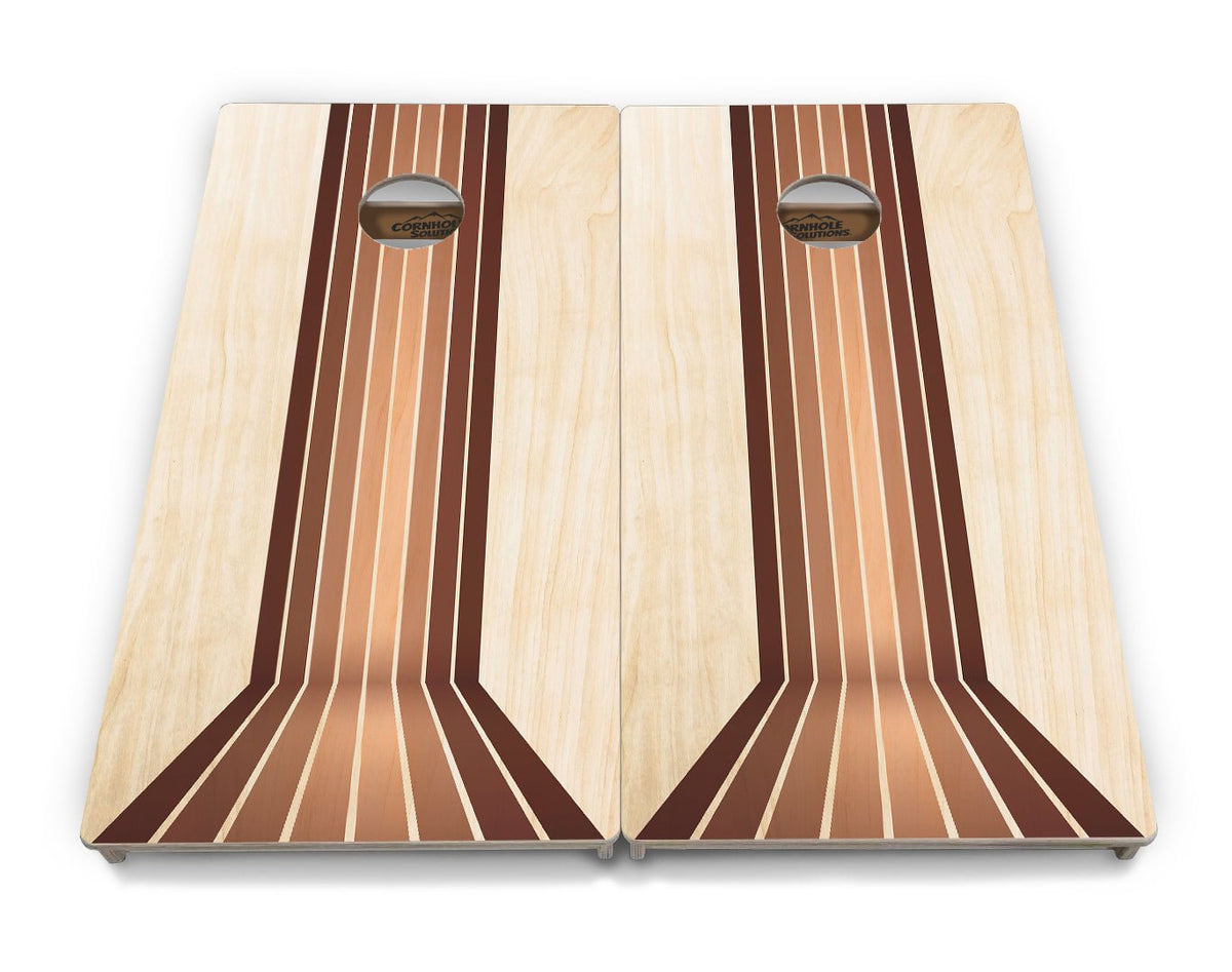 Retro Wood Lines Cornhole Boards – Tournament Series